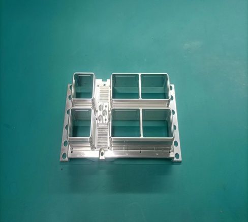 CNC milled aluminum manifold block